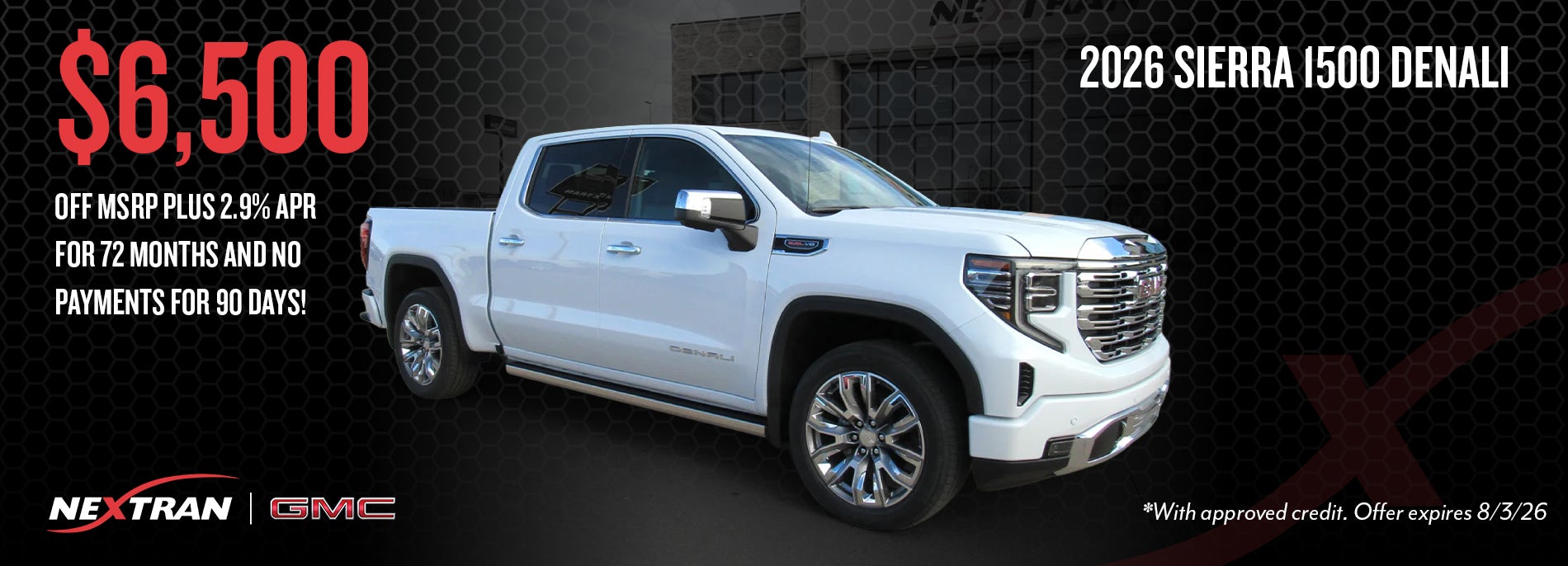 2026 Sierra 1500 Denali $6,500 off MSRP