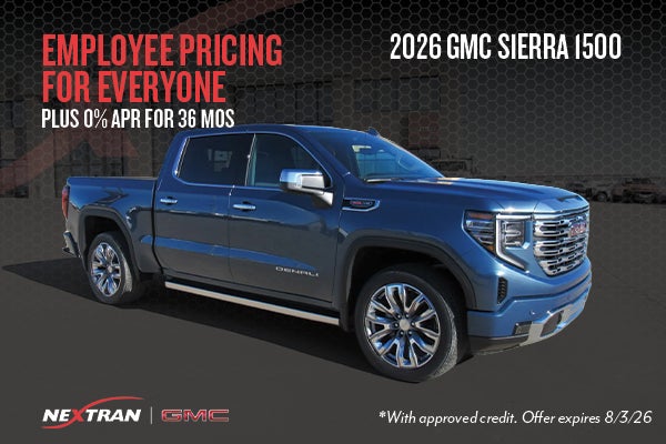 2026 GMC Sierra 1500 0% APR for 36 MOS.